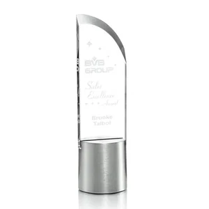 Customizable 10.5" Oswald Crystal Award - Perfect for Ceremonies