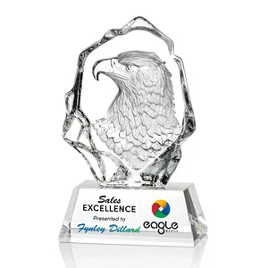 Optical Crystal Iceberg Award With a Molded Eagle Head