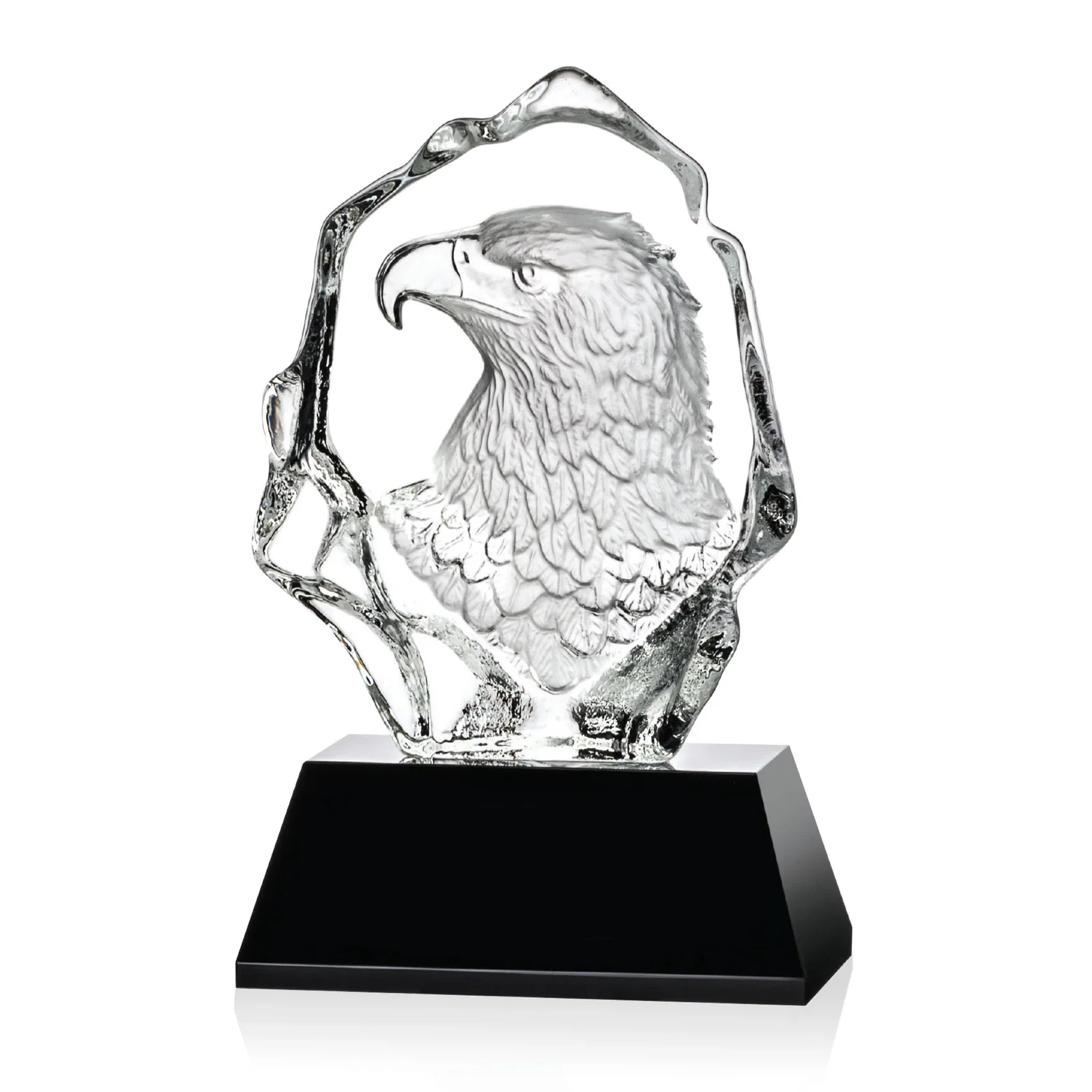 Personalized Optical Crystal Iceberg Award With a Molded Eagle Head for graduation ceremonies