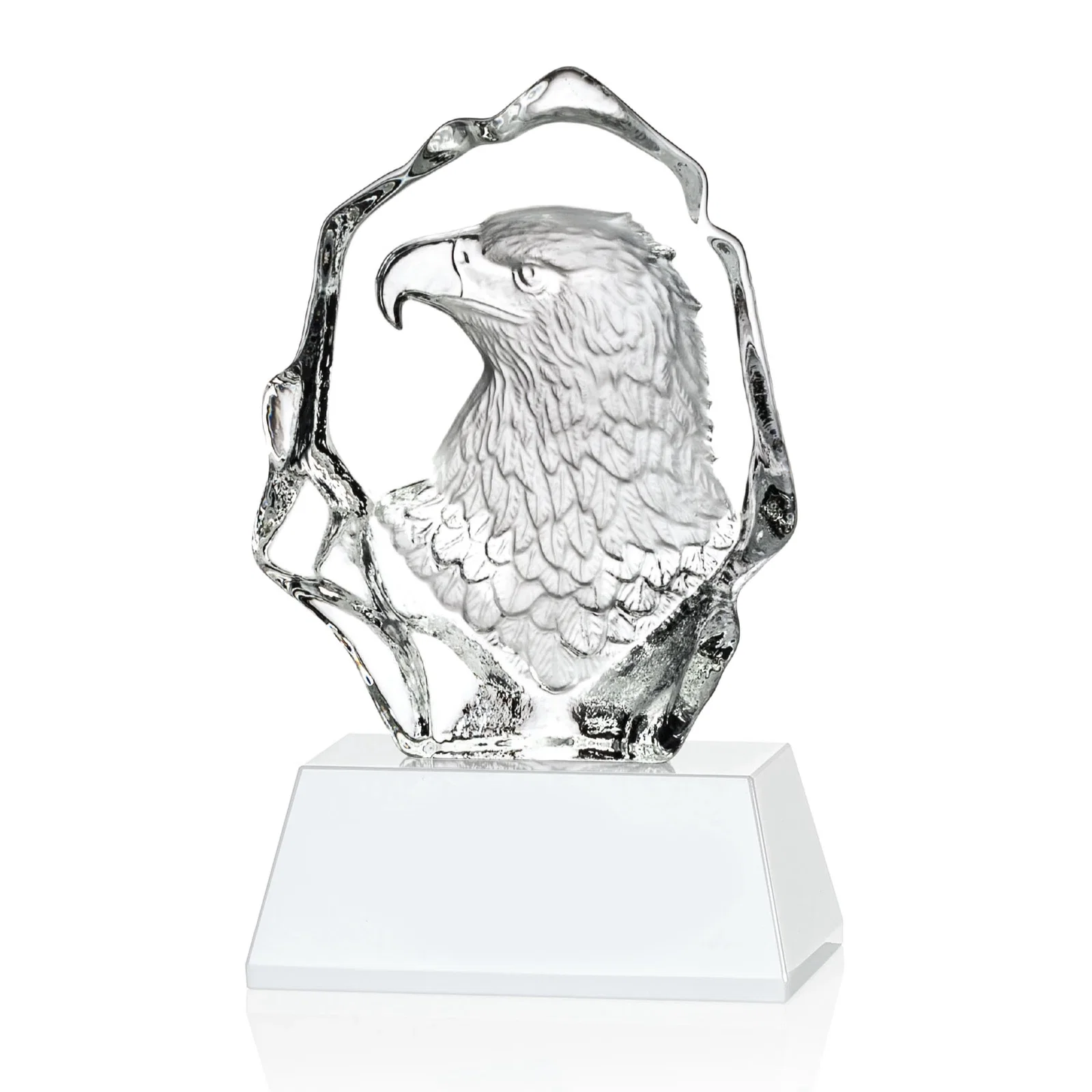 Personalized Optical Crystal Iceberg Award With a Molded Eagle Head for volunteer appreciation