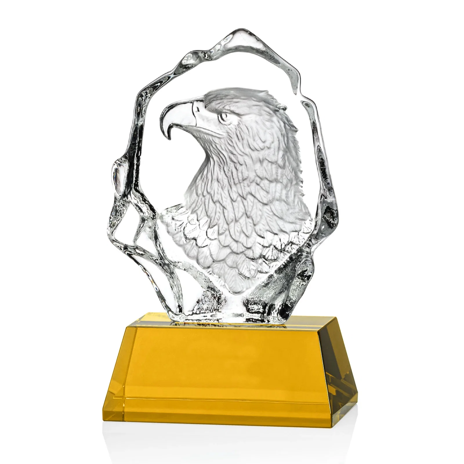Personalized Optical Crystal Iceberg Award With a Molded Eagle Head for dealer and partner awards