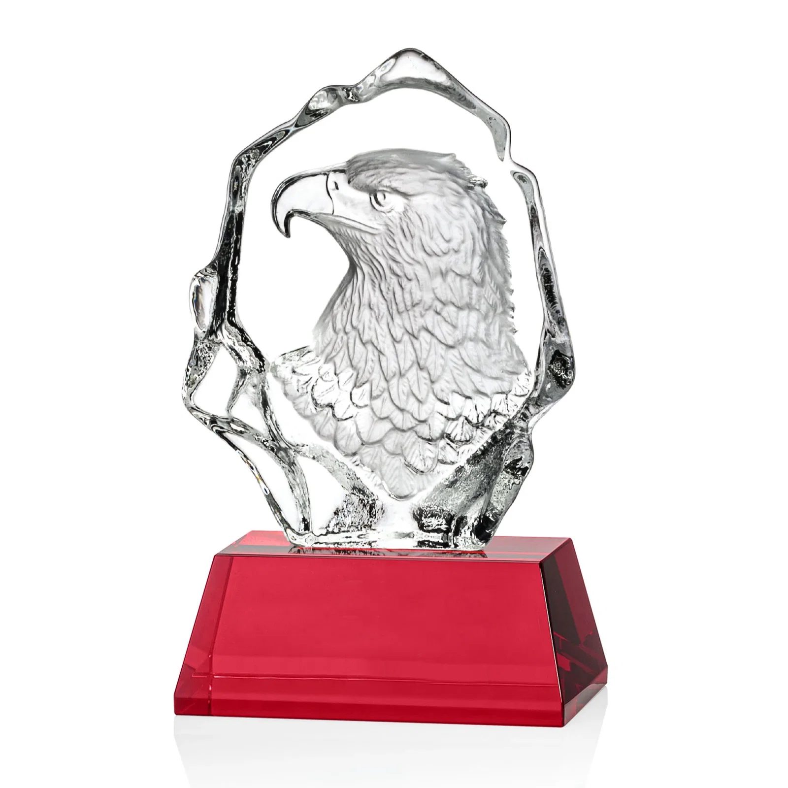 Personalized Optical Crystal Iceberg Award With a Molded Eagle Head for company anniversary events