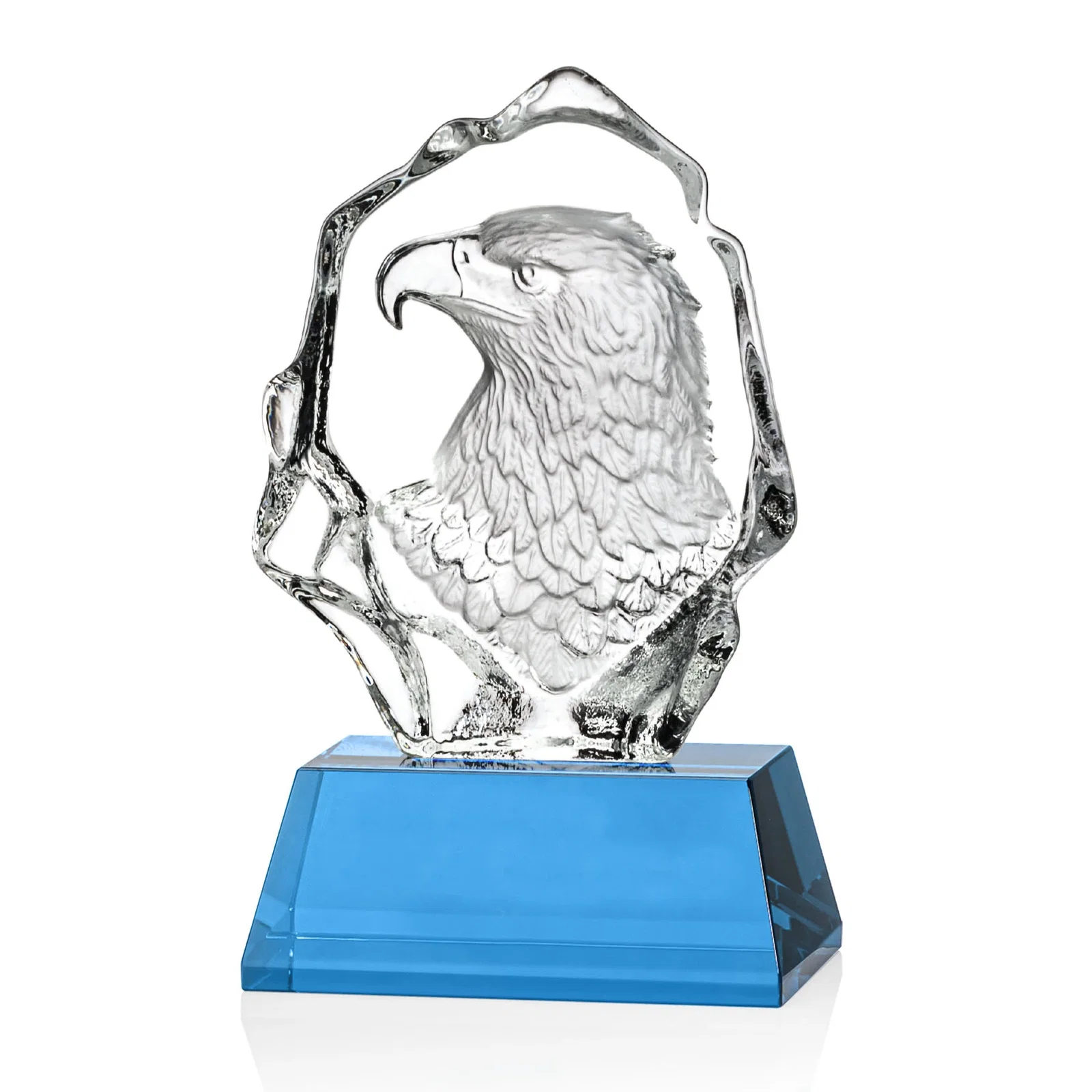 Promotional Optical Crystal Iceberg Award With a Molded Eagle Head for corporate award ceremonies