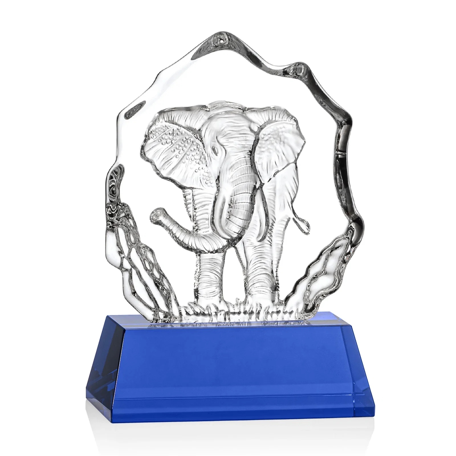 Personalized Optical Crystal Iceberg Award With a Molded Elephant, awards for graduation ceremonies