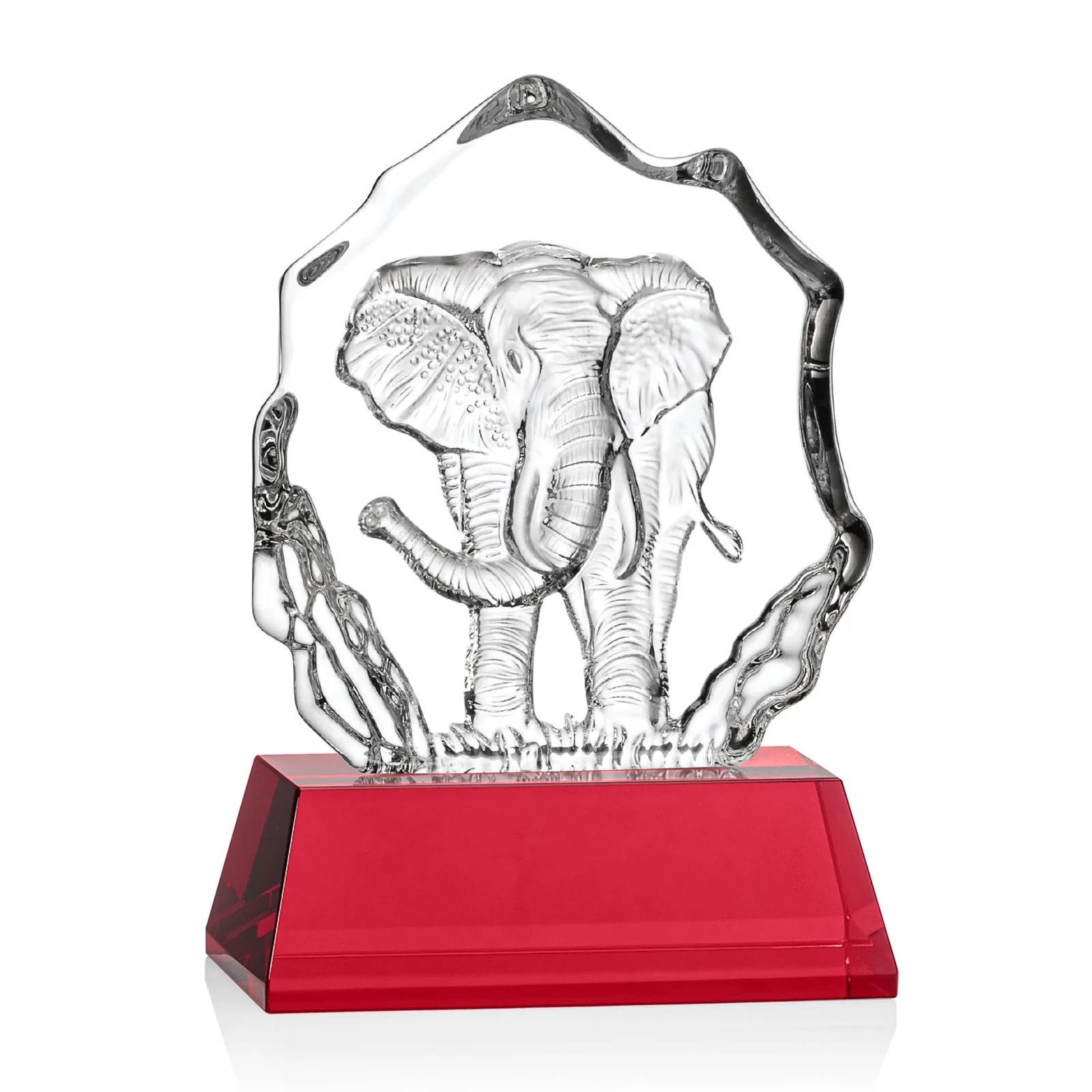 Promotional Optical Crystal Iceberg Award With a Molded Elephant, awards for employee recognition