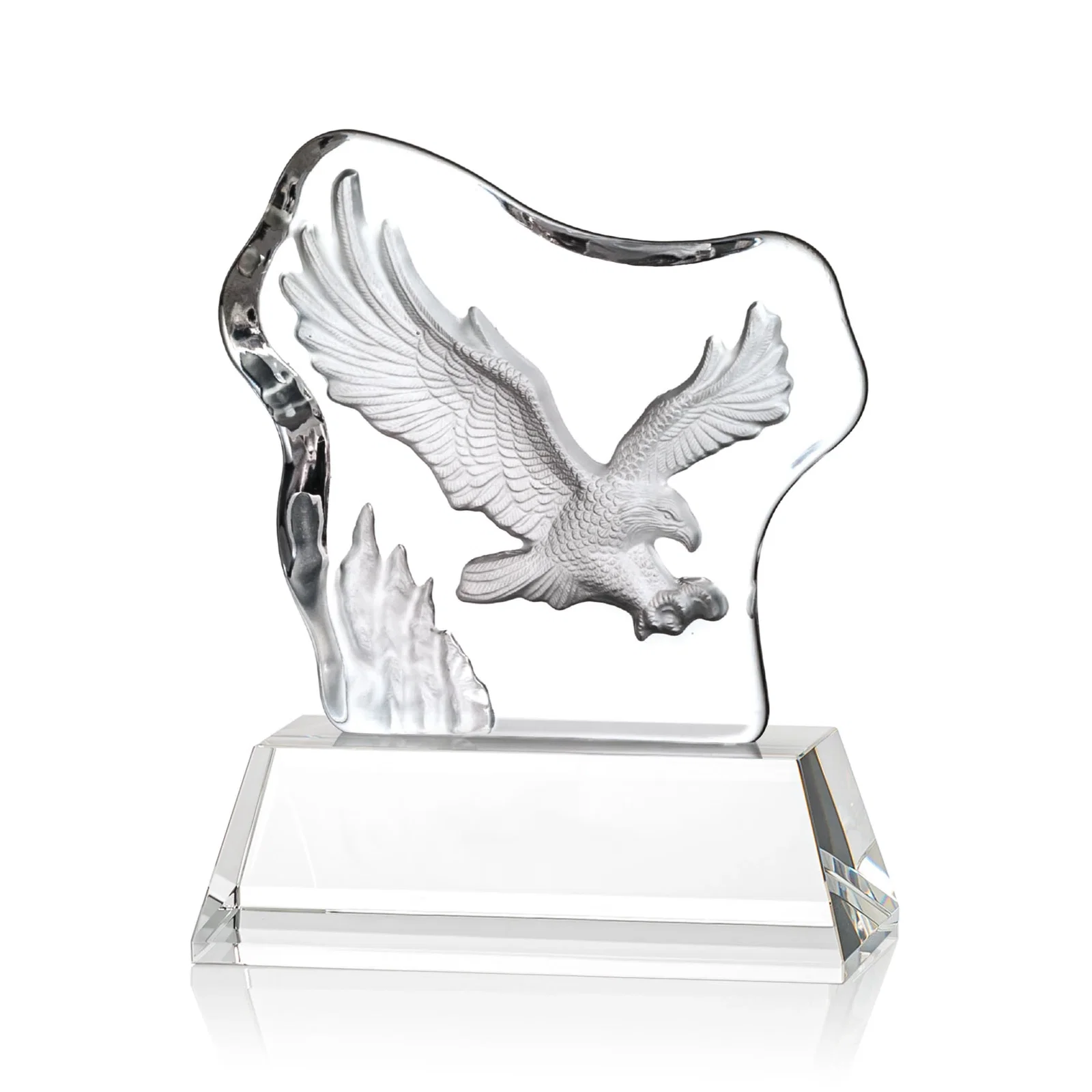 Personalized Optical Crystal Iceberg Award With a Molded Soaring Eagle for donor appreciation