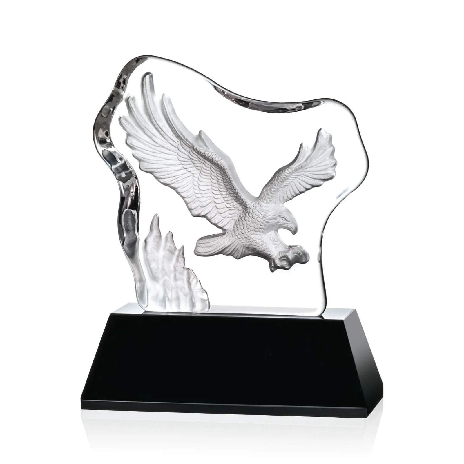 Personalized Optical Crystal Iceberg Award With a Molded Soaring Eagle for graduation ceremonies