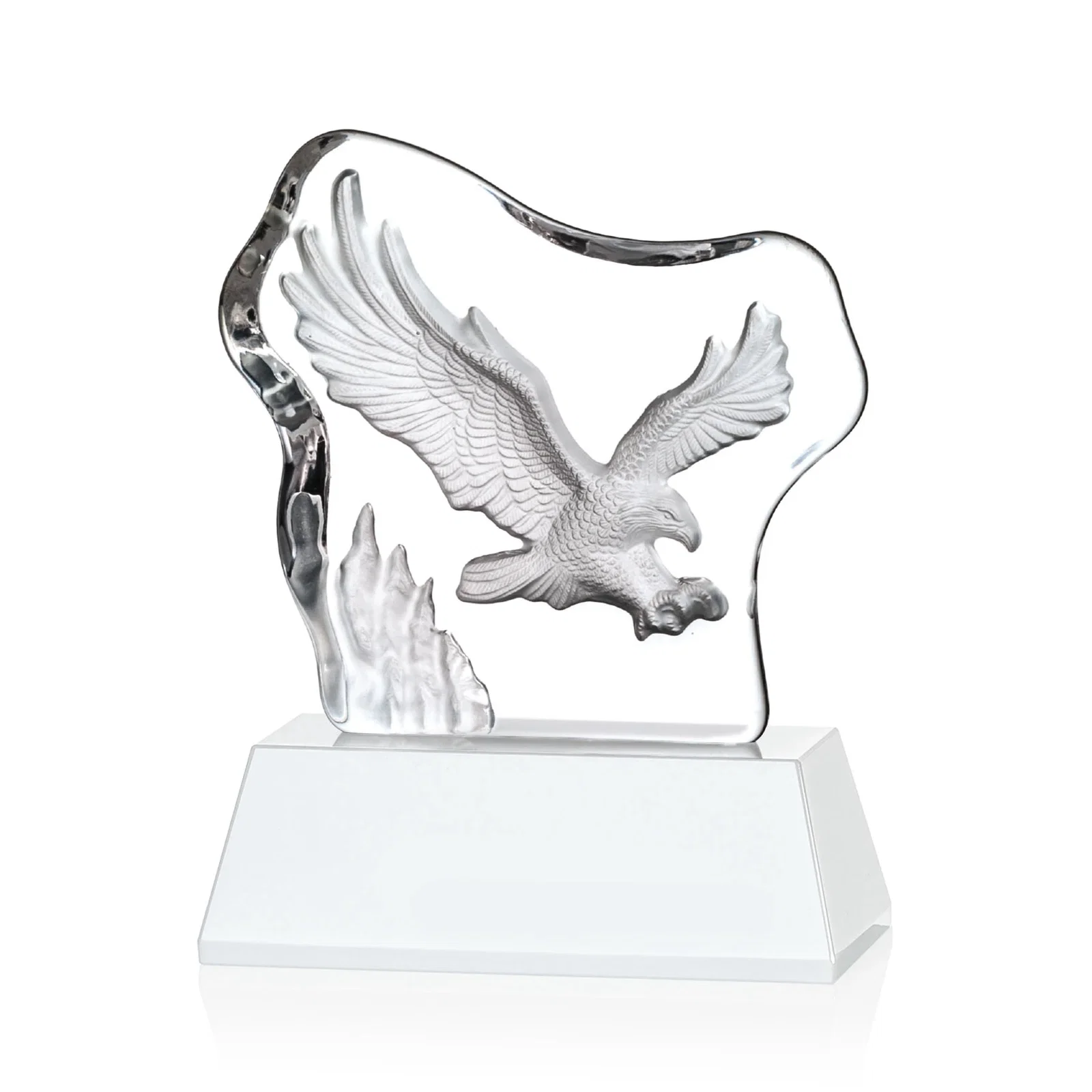 Personalized Optical Crystal Iceberg Award With a Molded Soaring Eagle for company anniversary events