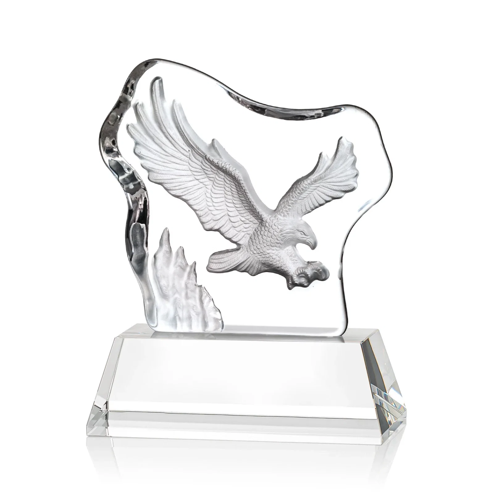 Promotional Optical Crystal Iceberg Award With a Molded Soaring Eagle for service anniversary gifts