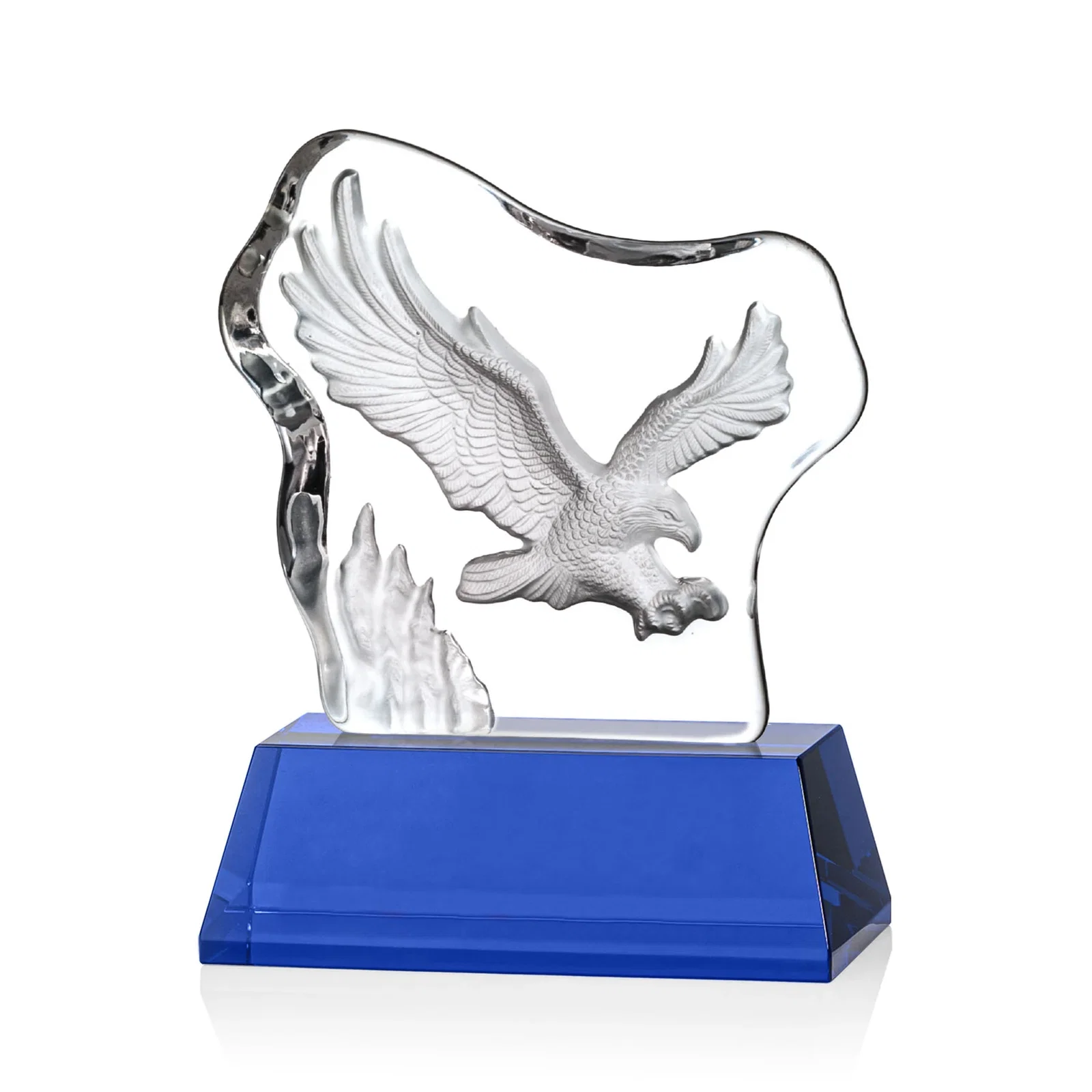 Promotional Optical Crystal Iceberg Award With a Molded Soaring Eagle for sales achievement awards