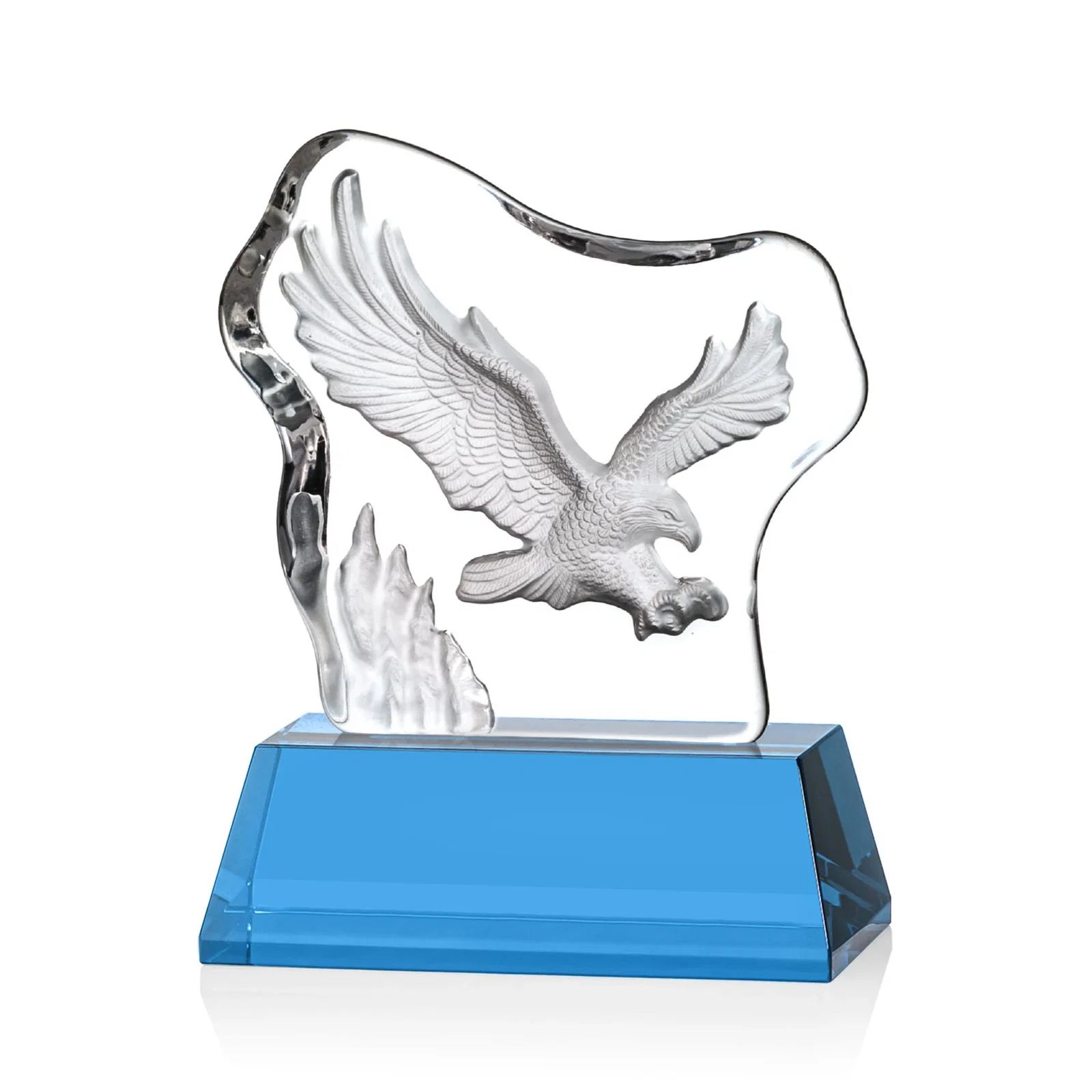 Promotional Optical Crystal Iceberg Award With a Molded Soaring Eagle for team milestone celebrations