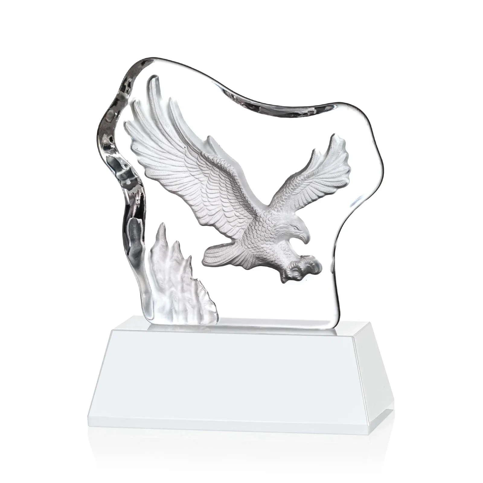 Promotional Optical Crystal Iceberg Award With a Molded Soaring Eagle for donor appreciation