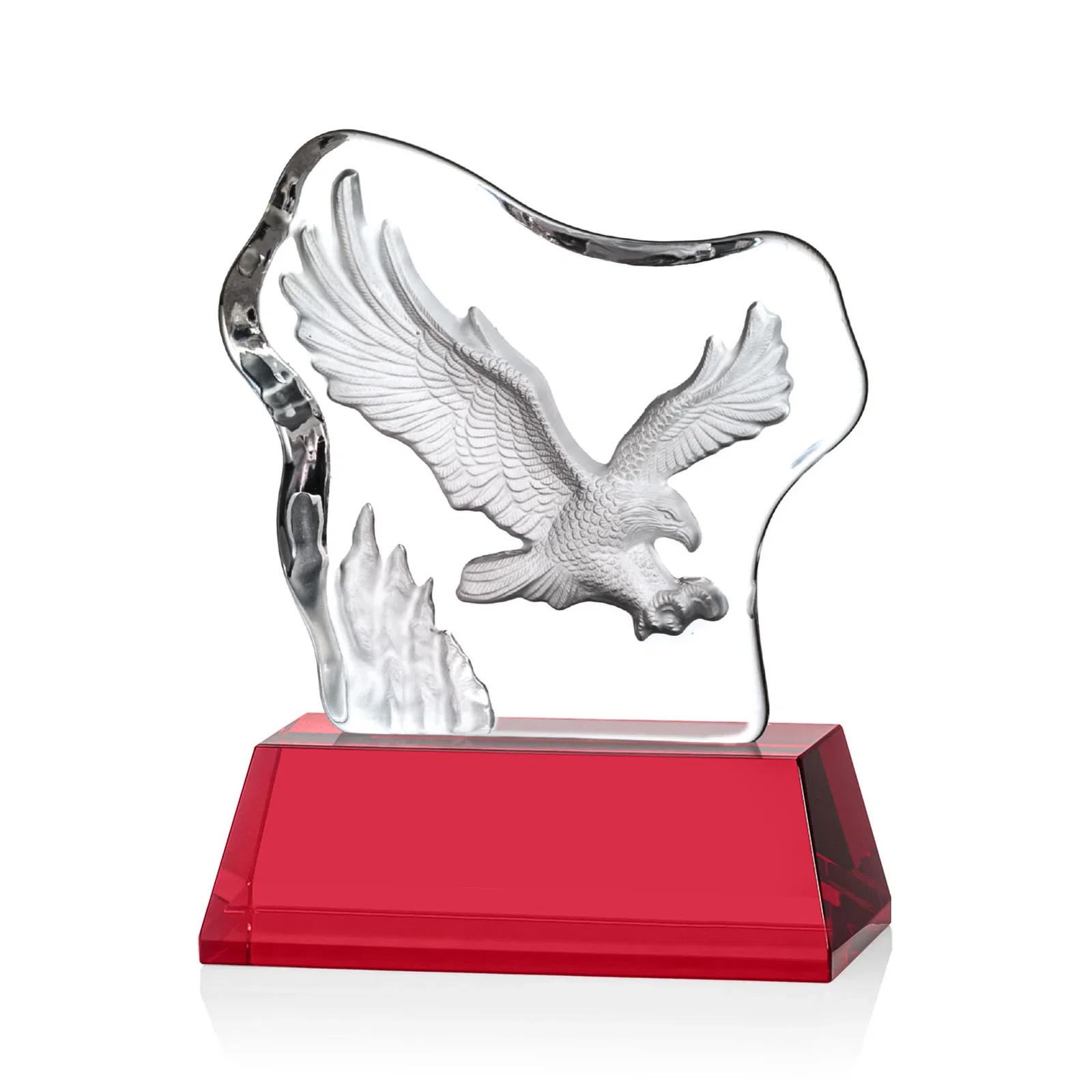 Promotional Optical Crystal Iceberg Award With a Molded Soaring Eagle for safety achievement programs