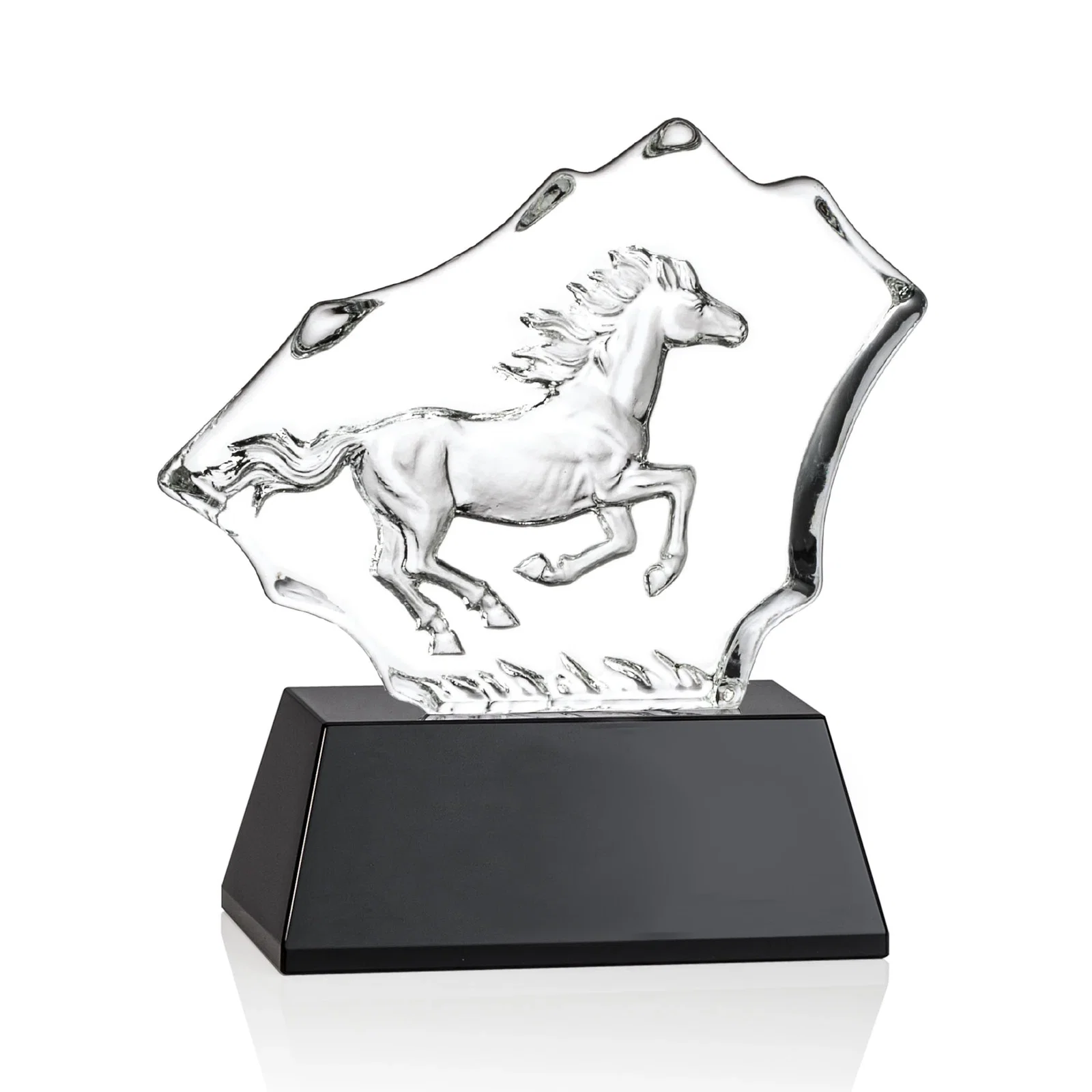 Personalized Optical Crystal Iceberg Award With a Molded Stallion, awards for graduation ceremonies