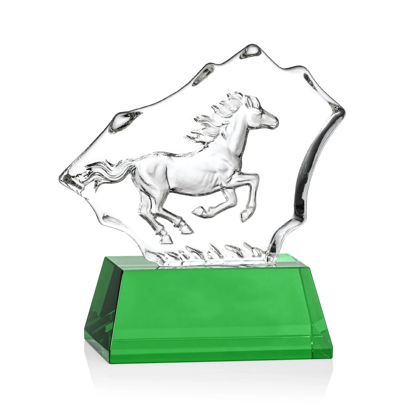 Personalized Optical Crystal Iceberg Award With a Molded Stallion, awards for volunteer appreciation