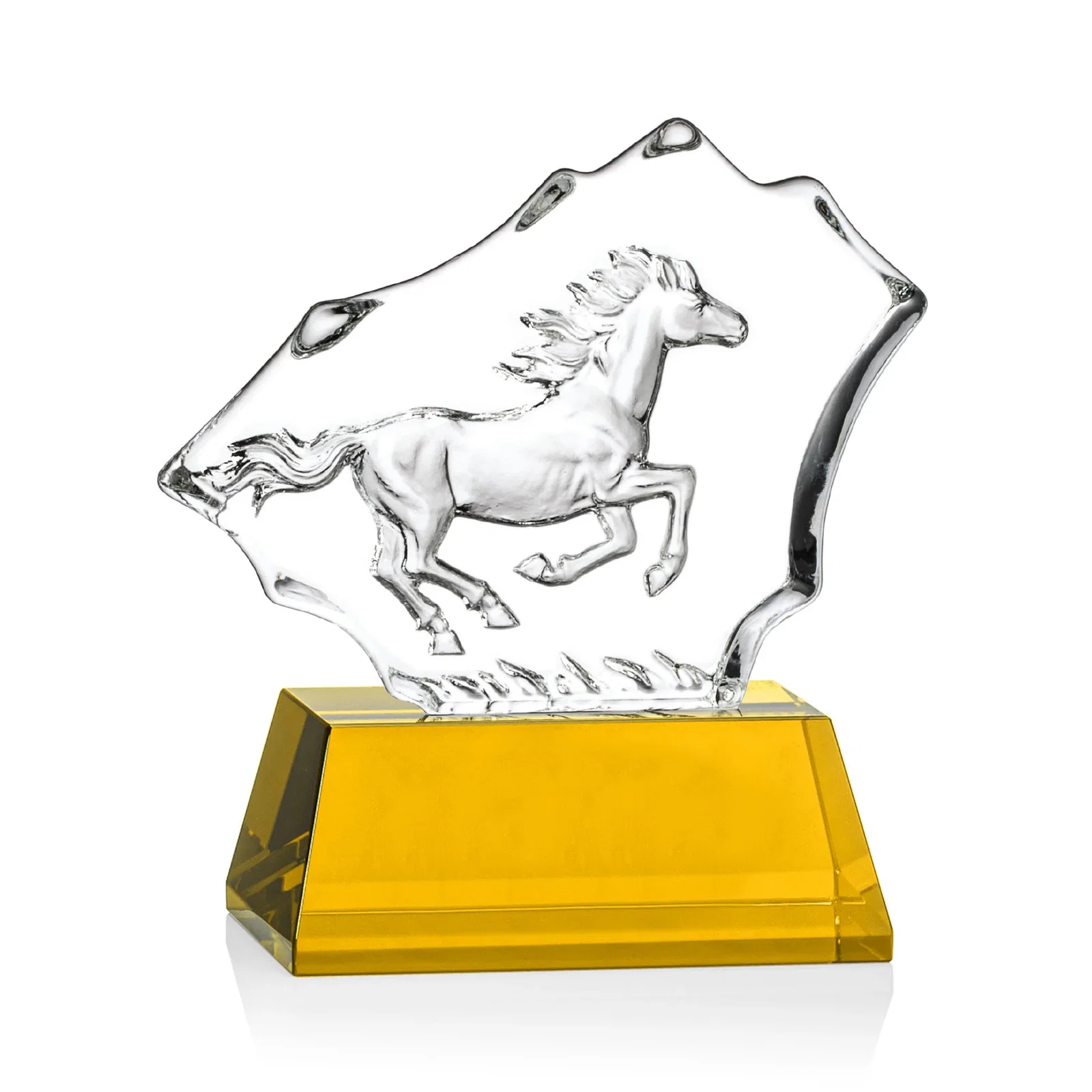 Promotional Optical Crystal Iceberg Award With a Molded Stallion, awards for employee recognition
