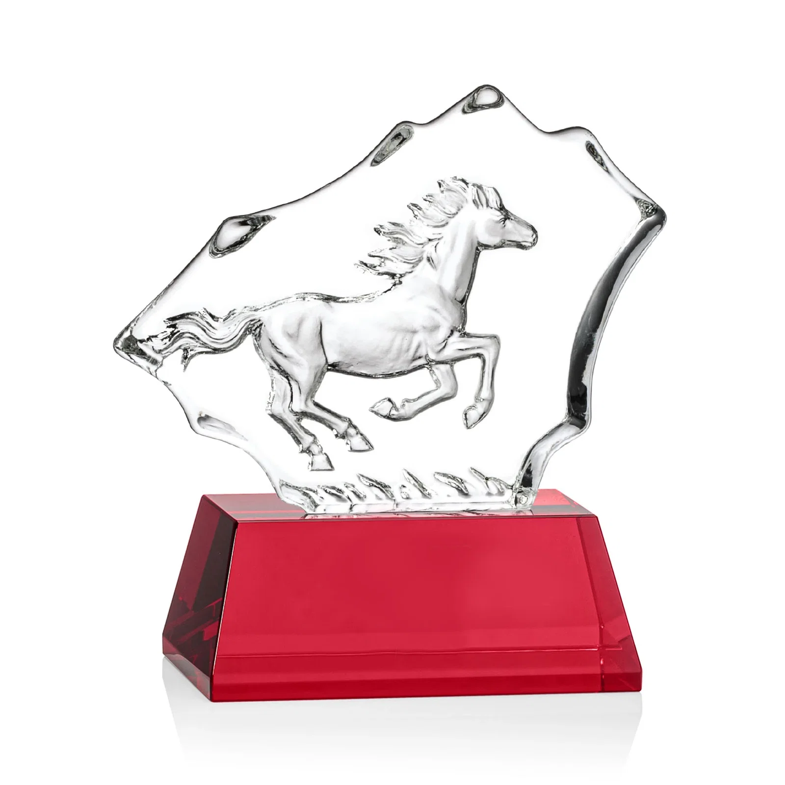 Promotional Optical Crystal Iceberg Award With a Molded Stallion, awards for corporate award ceremonies