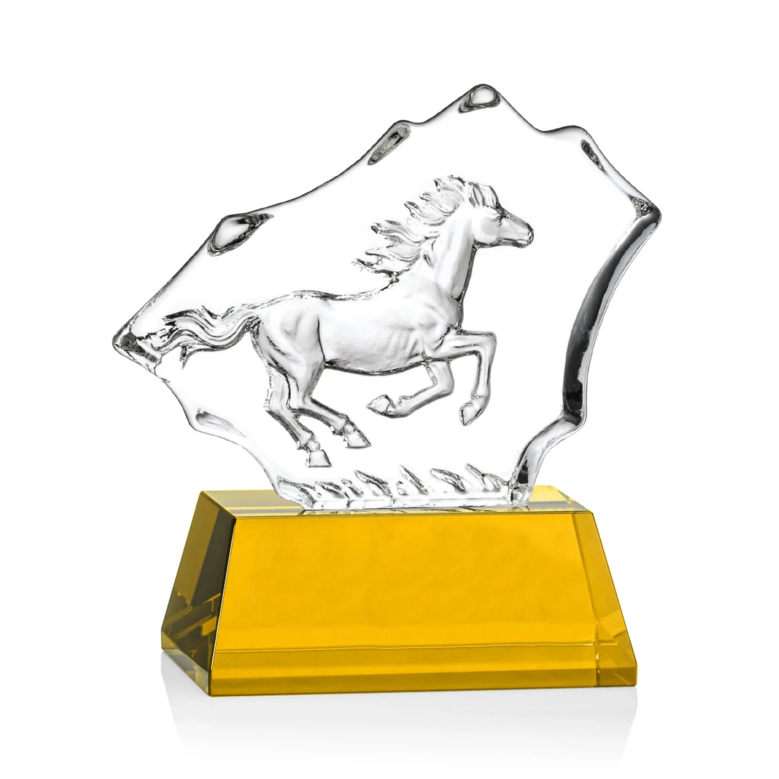 Promotional Optical Crystal Iceberg Award With a Molded Stallion, awards for graduation ceremonies