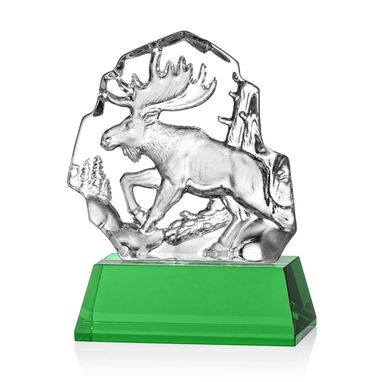 Personalized Optical Crystal Iceberg Award With a Molded Moose, awards for graduation ceremonies