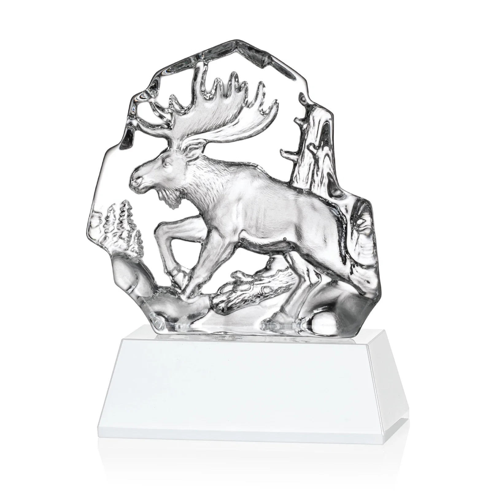 Personalized Optical Crystal Iceberg Award With a Molded Moose, awards for volunteer appreciation