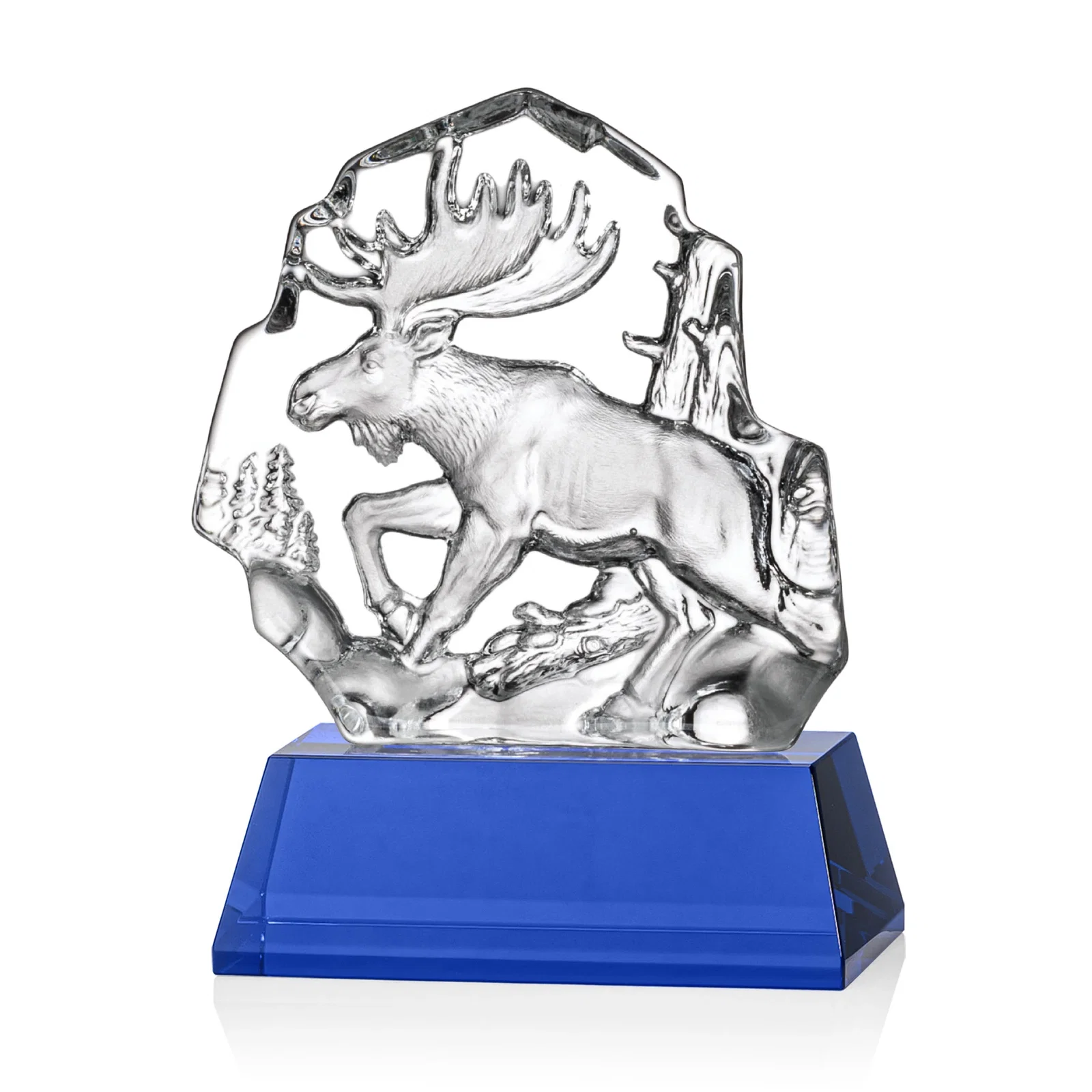 Promotional Optical Crystal Iceberg Award With a Molded Moose, awards for employee recognition