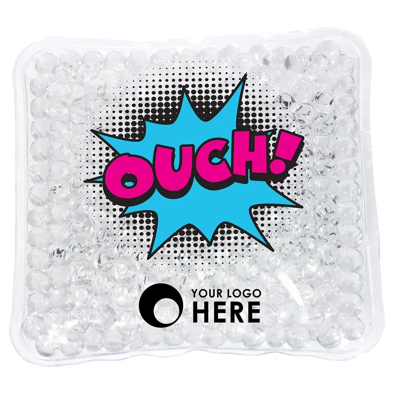 Square Aqua Pearls hot/cold gel pack with vivid full-color digital print