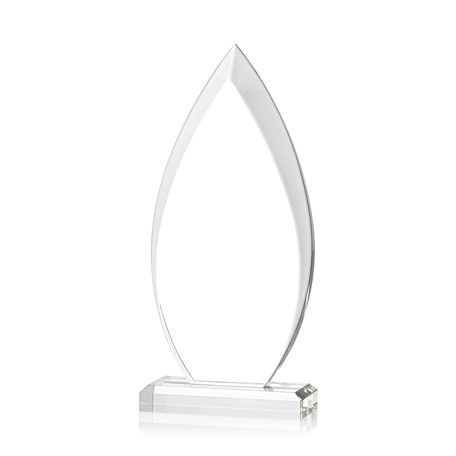 Custom Acrylic Flame Award, Single Molded Block With Sweeping Bevels for safety achievement programs