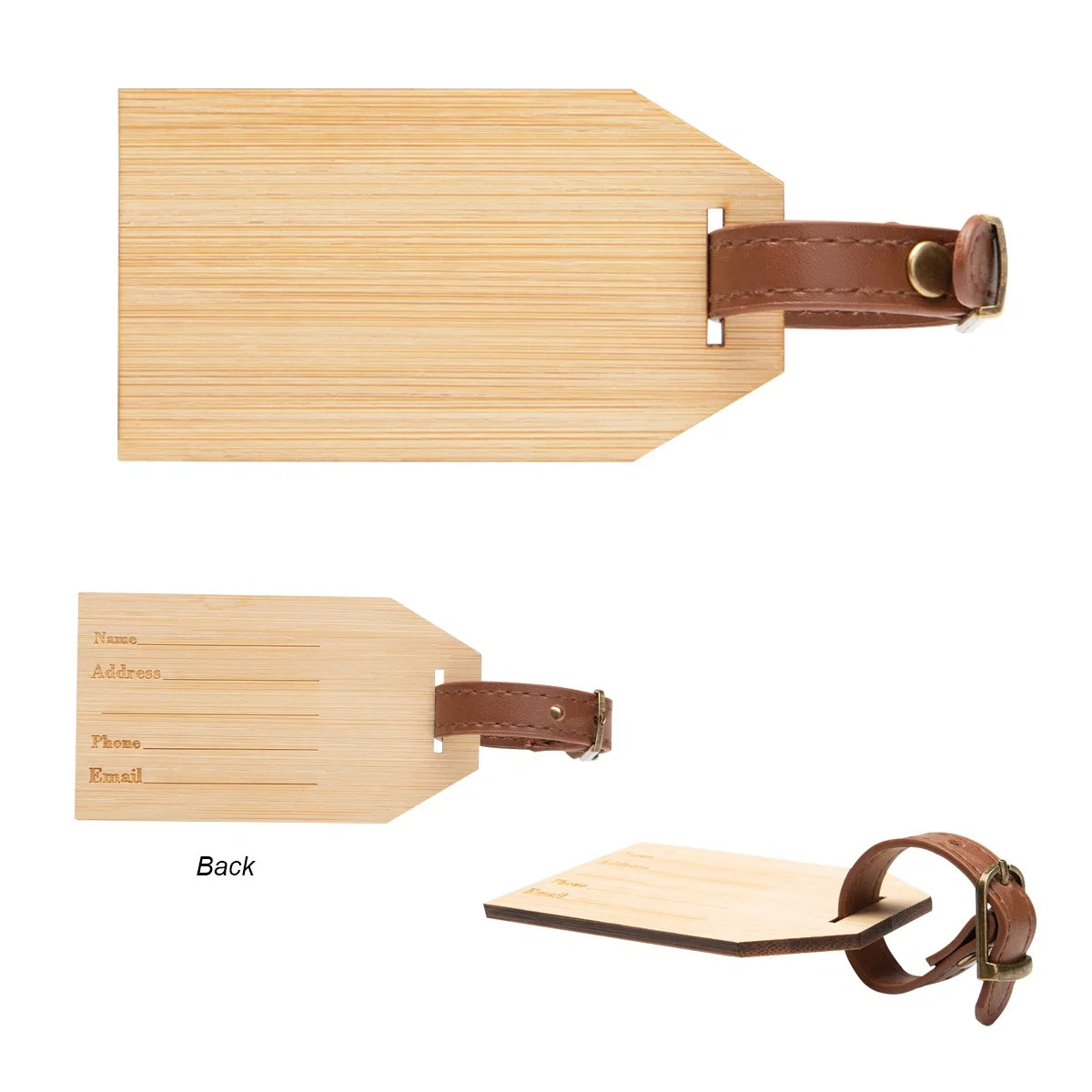 Wood grain running across the flat tag face