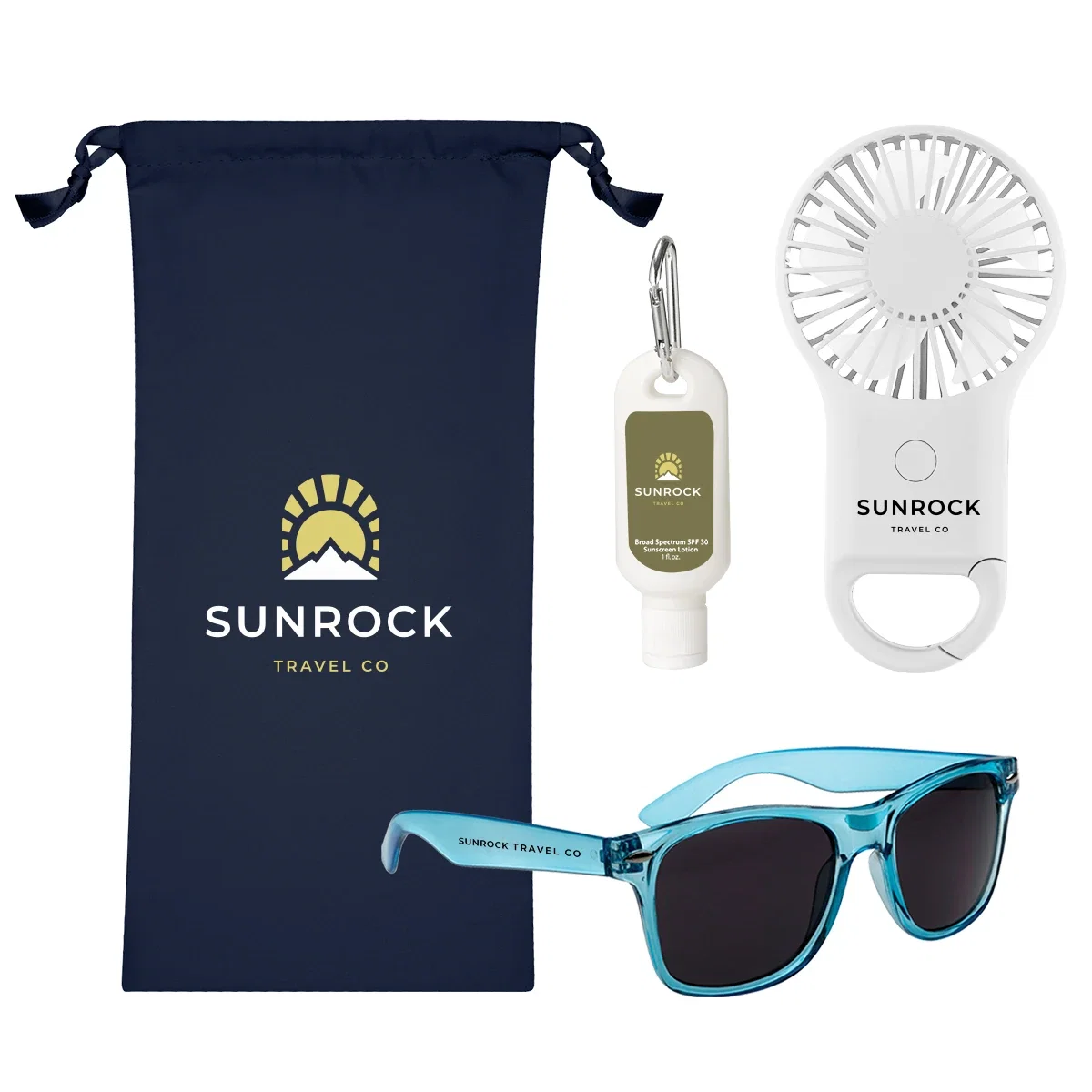 Natural colored drawstring bag holding the kit contents