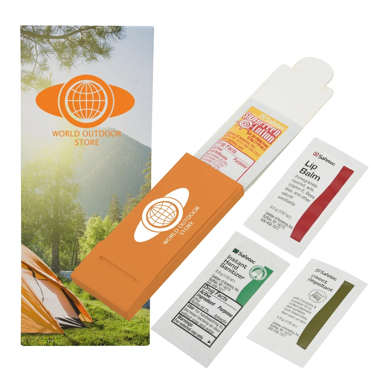 Kit contents laid out beside the slim carry sleeve