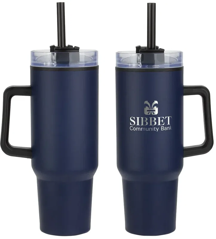 Promotional Outpost 40 oz travel mug, close-up of imprint area