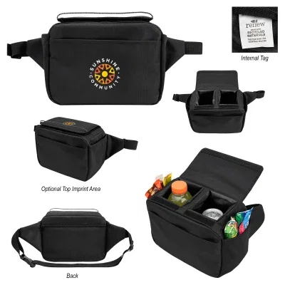 Outpost rPET belt bag sized to keep two cans cold