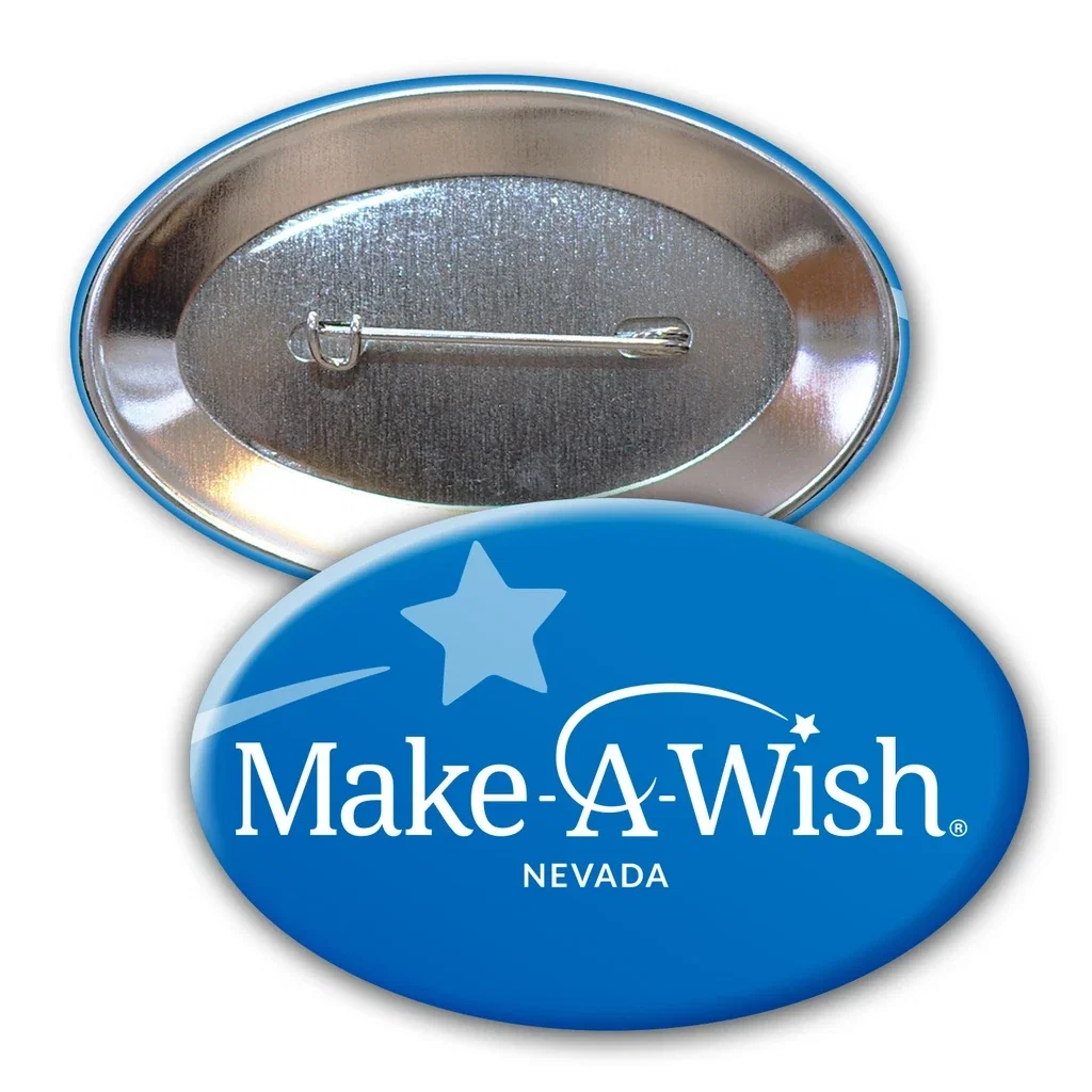 Promotional Oval Button w/ Pin — Custom — view 2