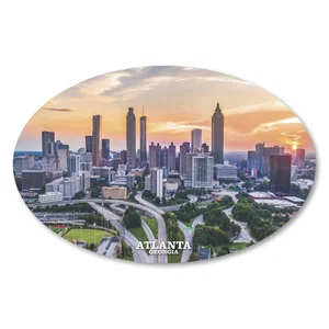 Oval Cityscape Skyline Magnet, 5.75" x 3.75", Full-Color Imprint