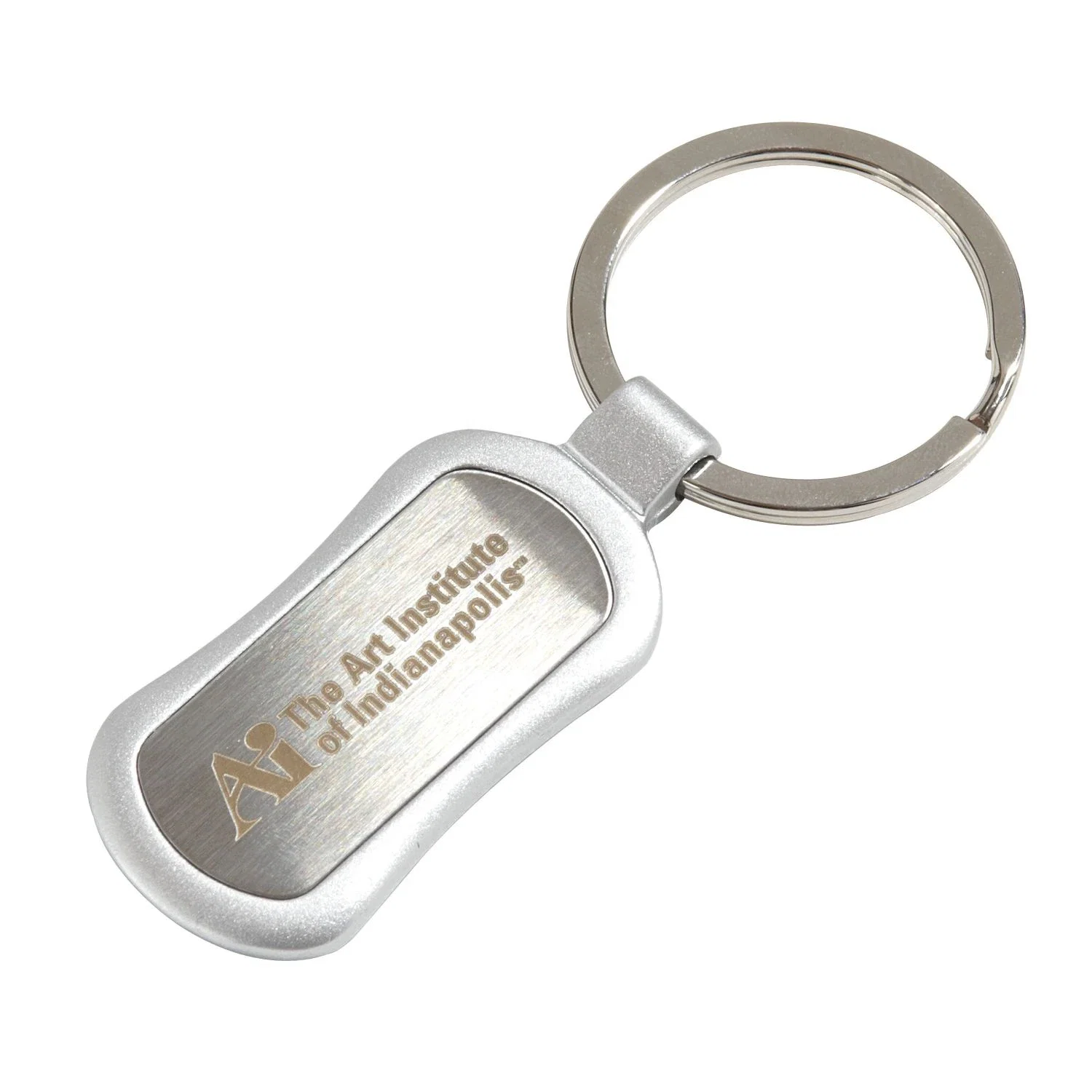 Customized Oval Metal Keytag — Silver — view 2