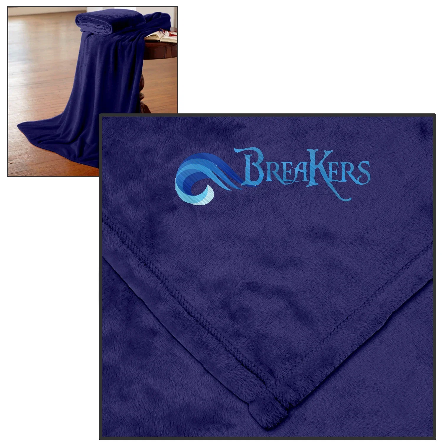 Oversized Mink Soft Touch Blanket — Navy — view 2