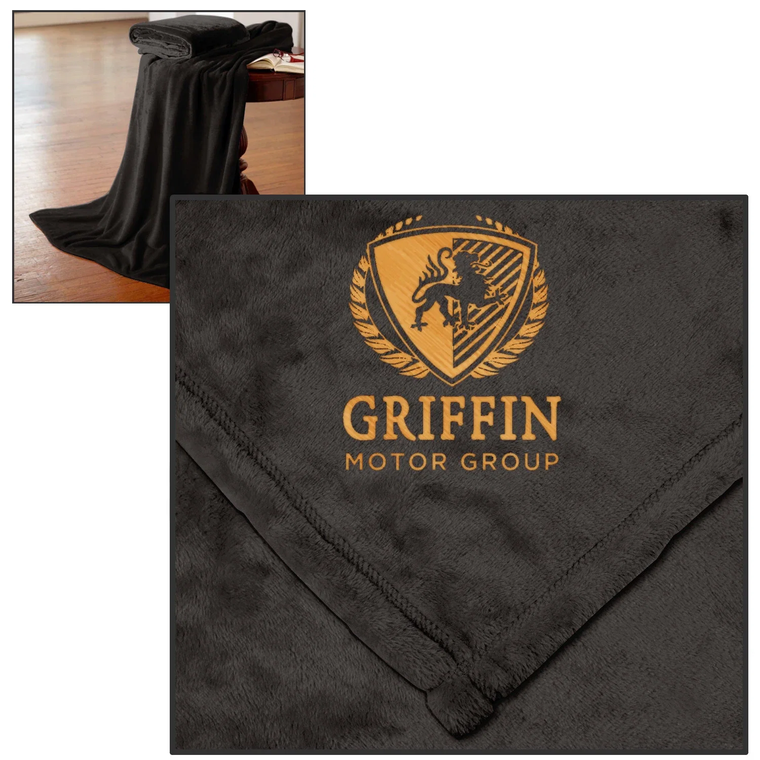 Oversized Mink Soft Touch Blanket — Black — view 3