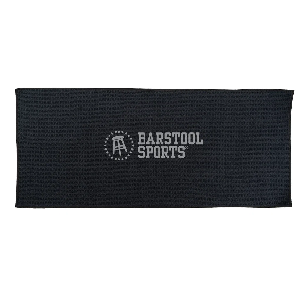 Oversized Waffle Weave Sport Towel — Black