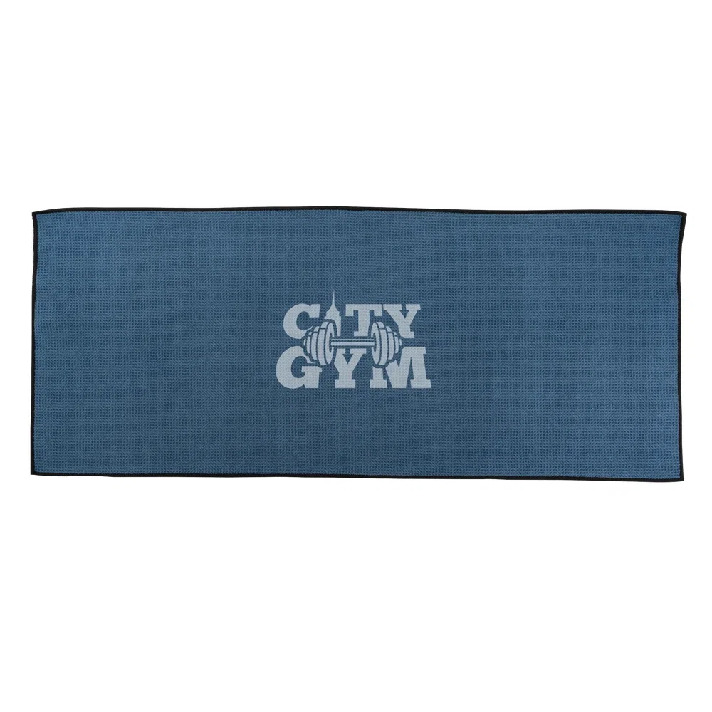 Oversized Waffle Weave Sport Towel — Navy Blue — view 3