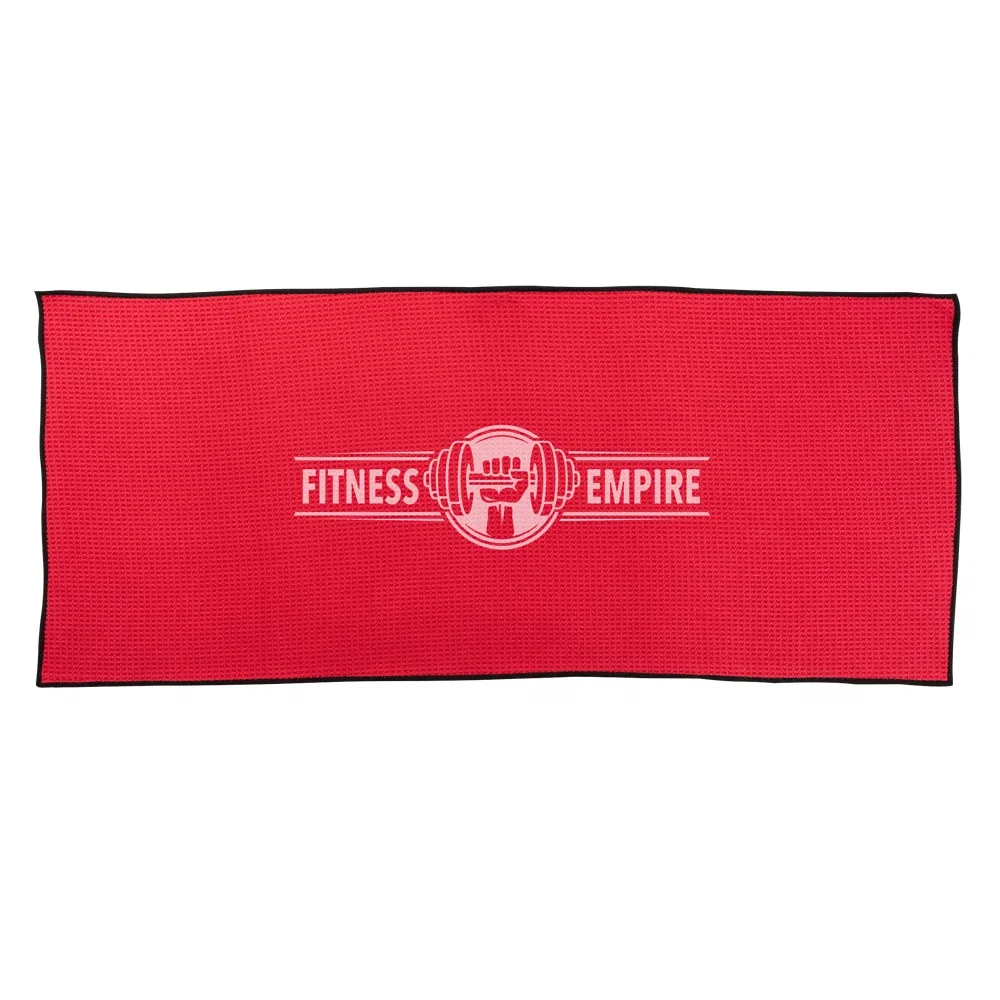 Oversized Waffle Weave Sport Towel — Red — view 4
