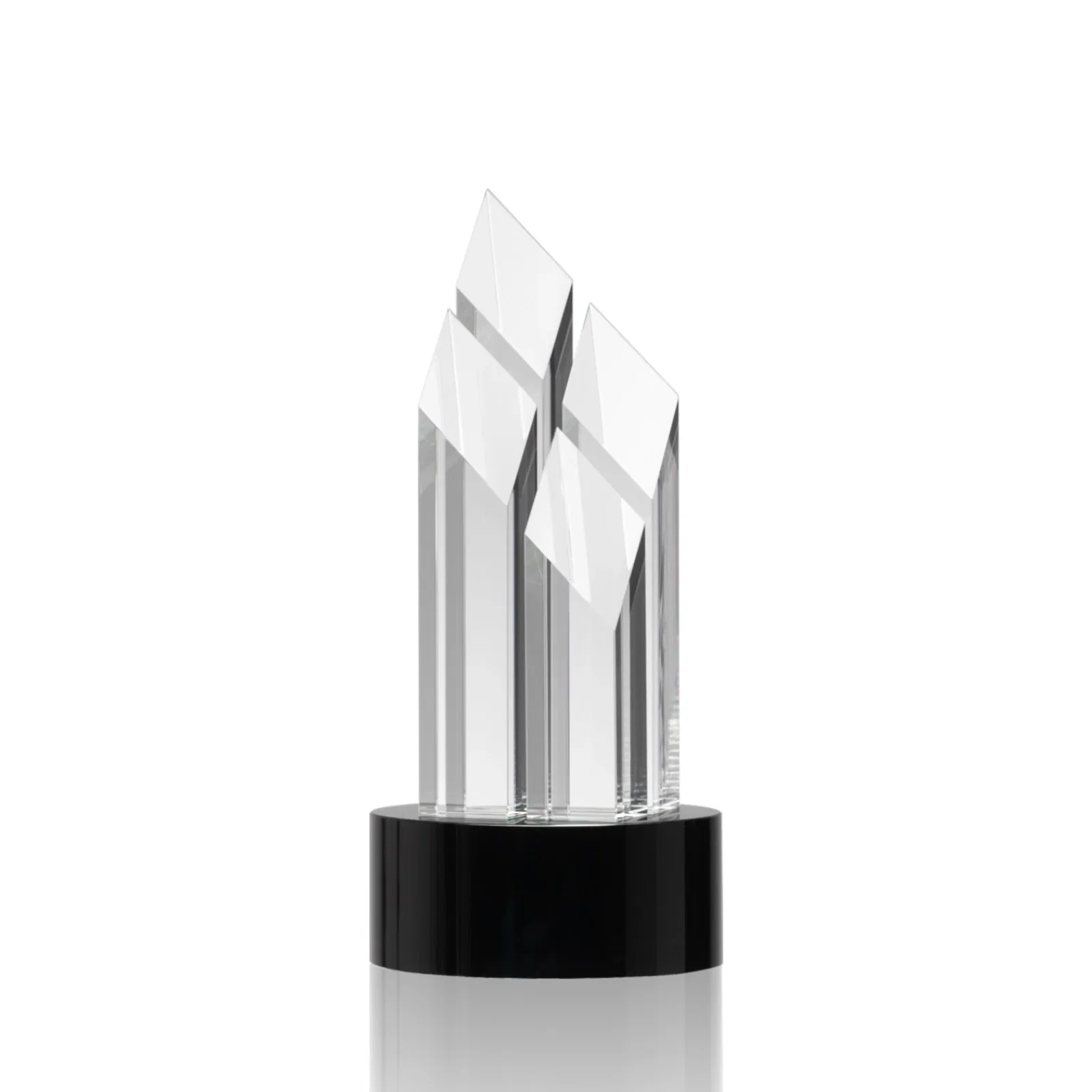 Personalized Clear and Black Optical Crystal Four-Tower Award for retirement presentations