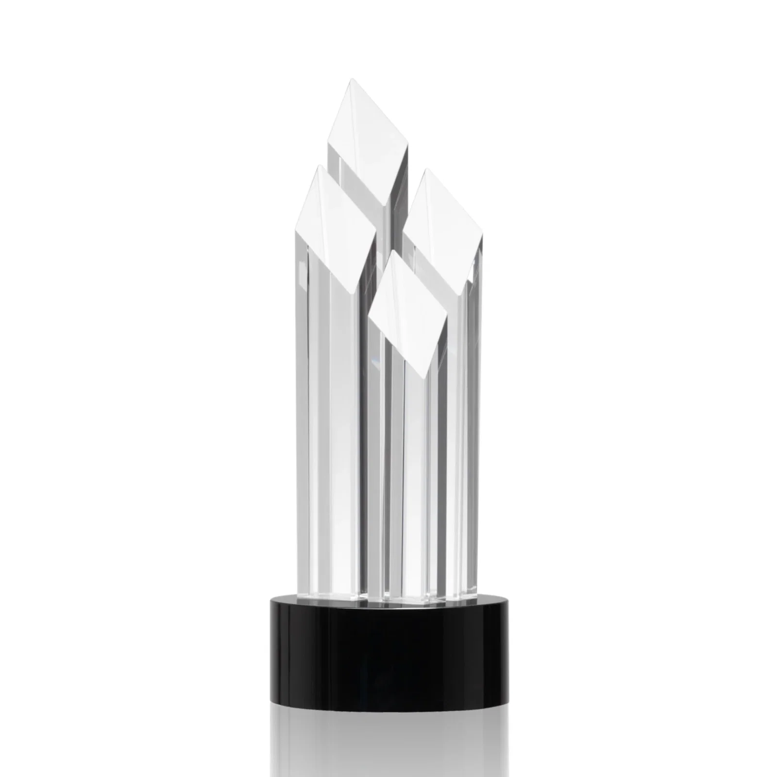 Personalized Clear and Black Optical Crystal Four-Tower Award for team milestone celebrations