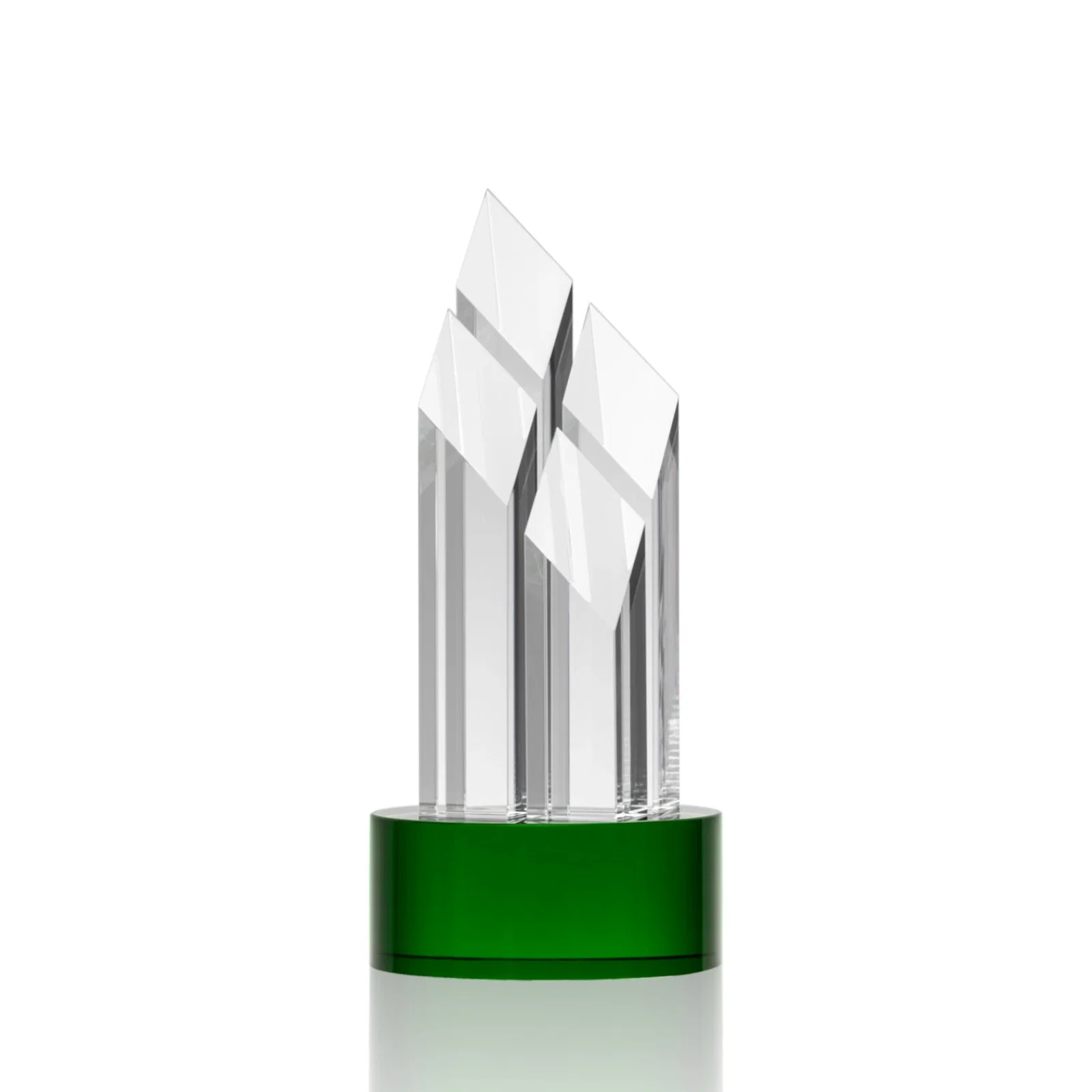 Personalized Clear and Black Optical Crystal Four-Tower Award for dealer and partner awards