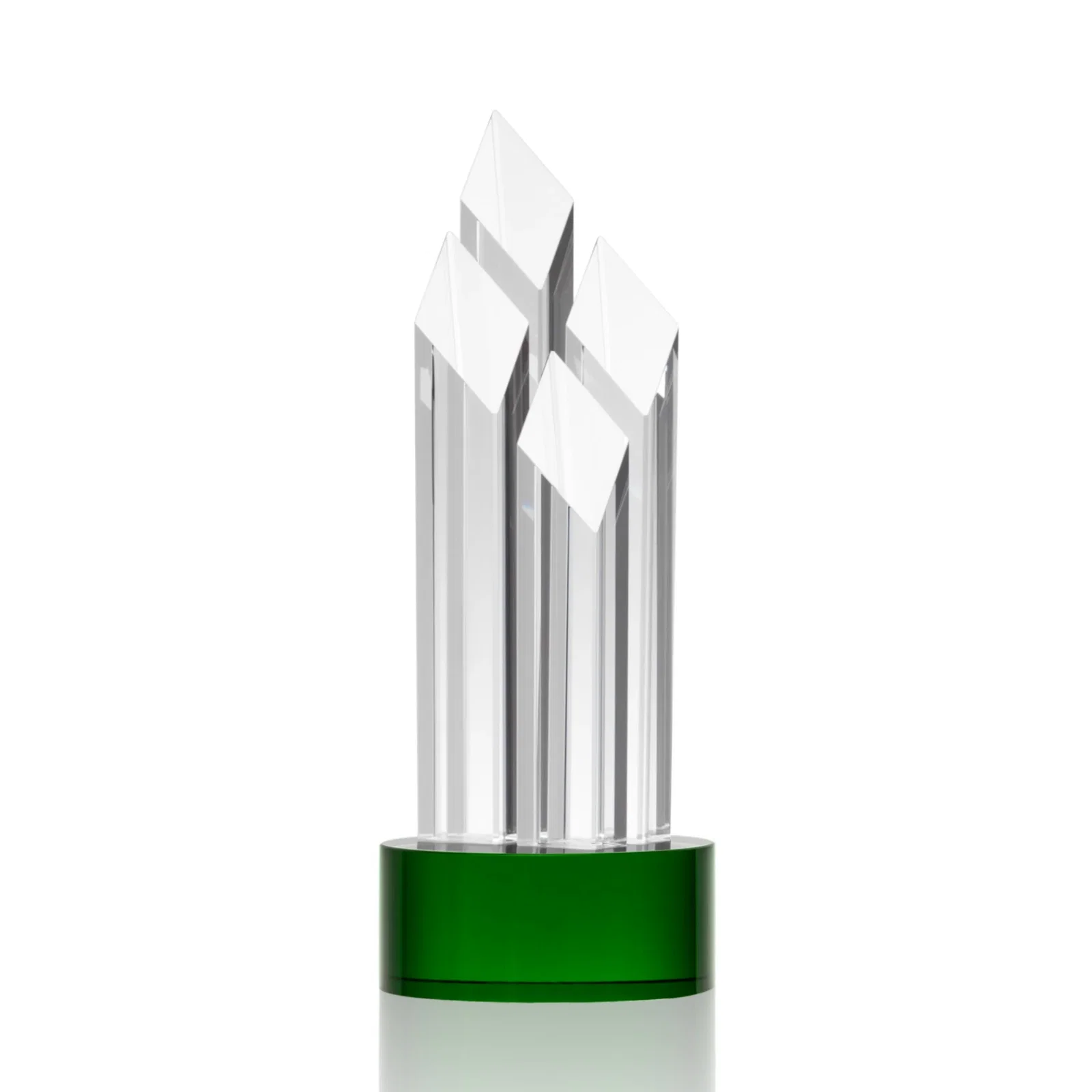 Personalized Clear and Black Optical Crystal Four-Tower Award for company anniversary events