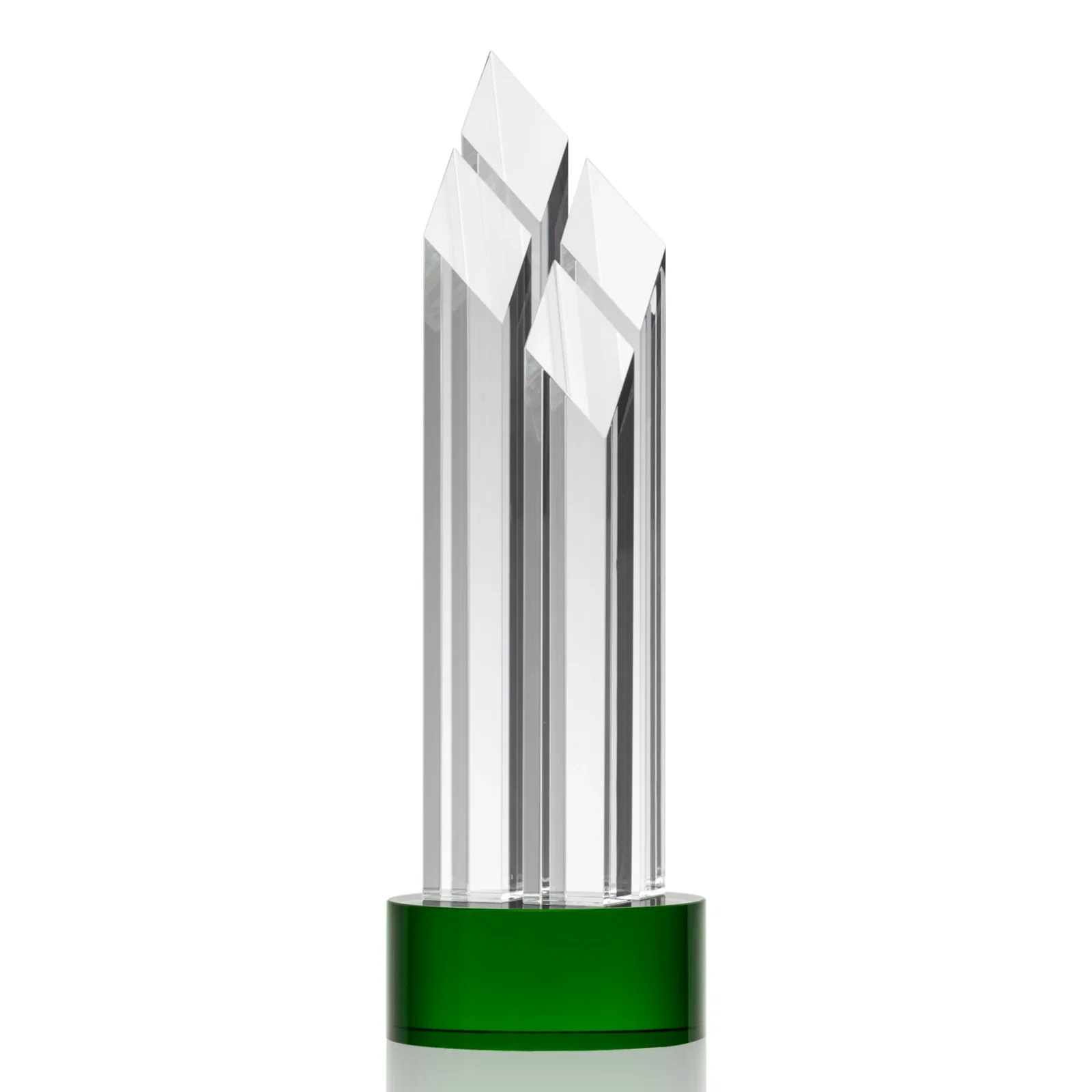Promotional Clear and Black Optical Crystal Four-Tower Award for employee recognition