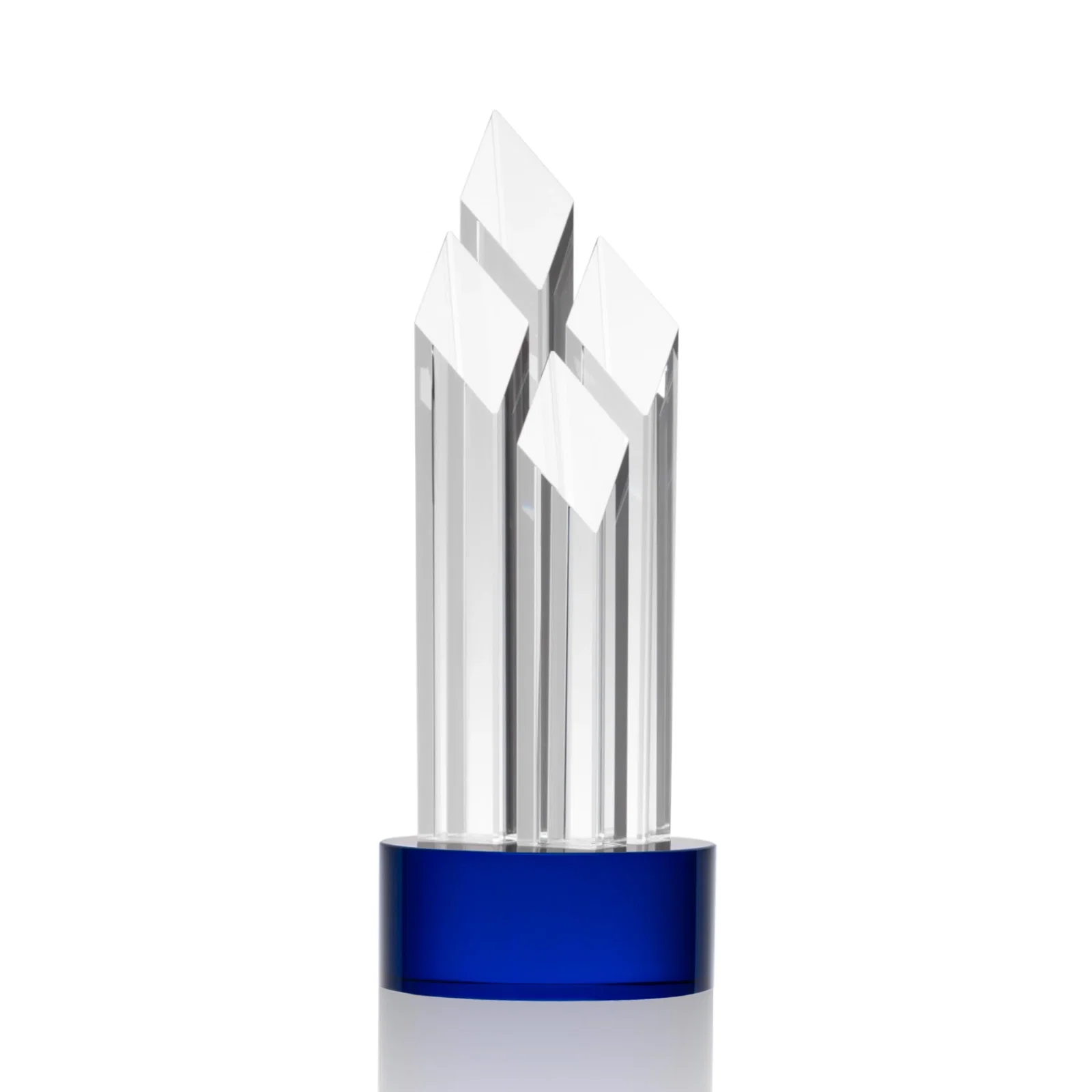 Promotional Clear and Black Optical Crystal Four-Tower Award for service anniversary gifts