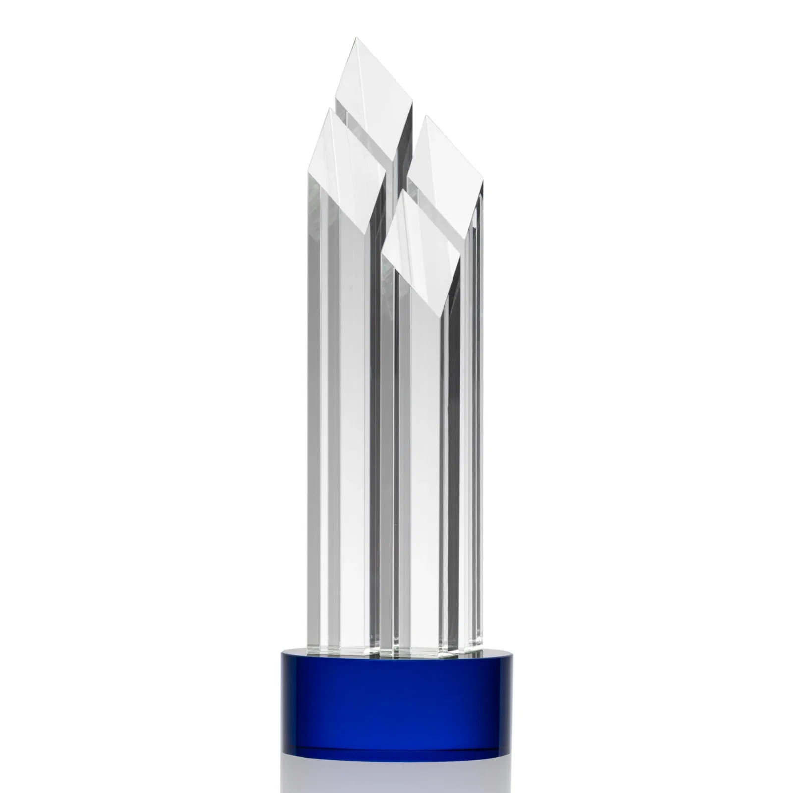 Promotional Clear and Black Optical Crystal Four-Tower Award for sales achievement awards