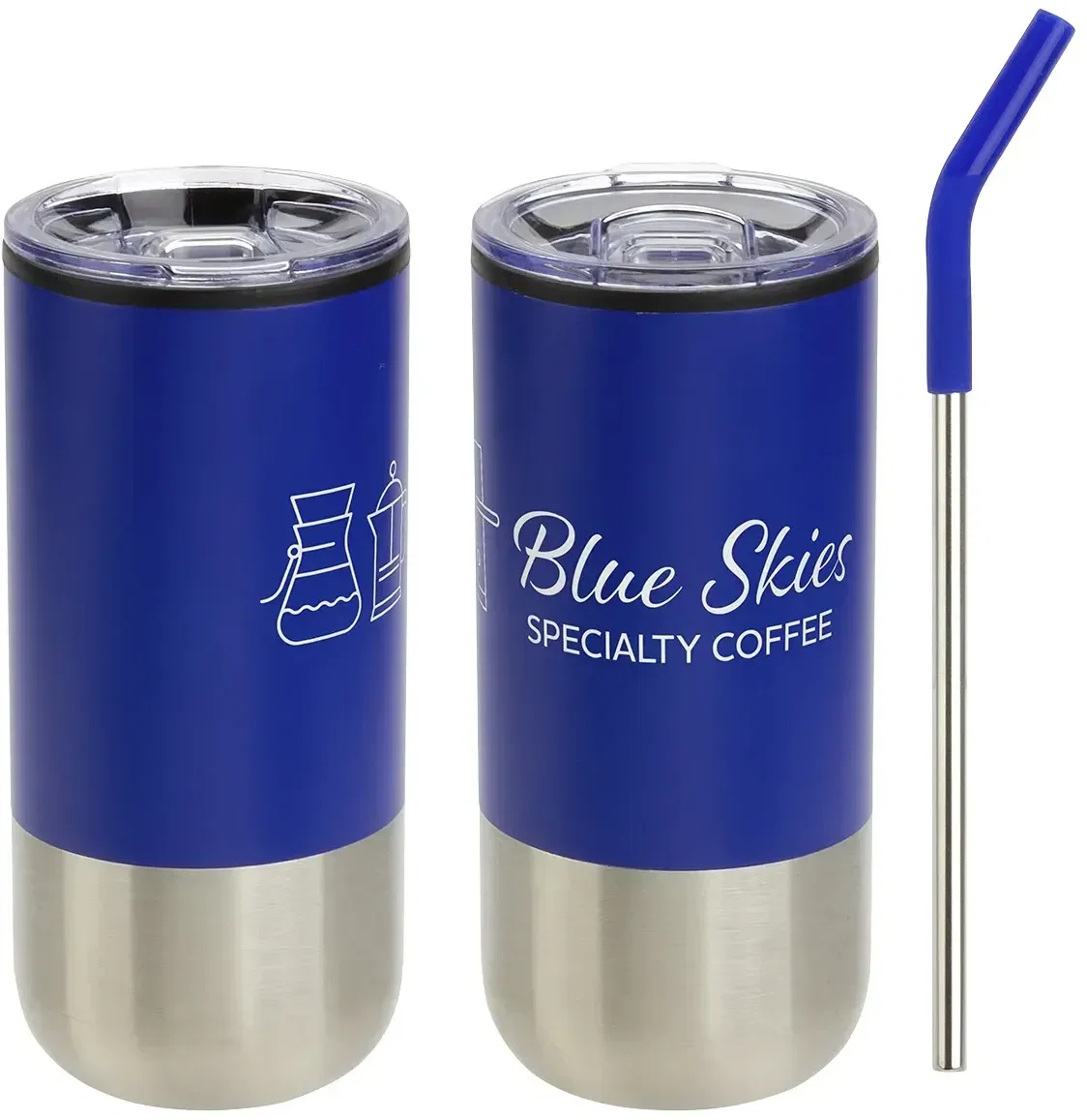 Oxford 16 oz tumbler, custom logo imprint area detail