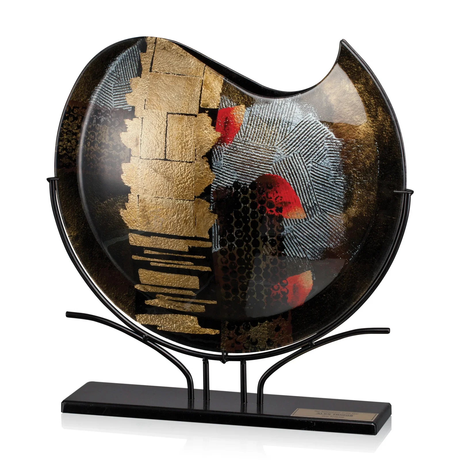 Custom Glass Curve Top Plate Award for employee recognition