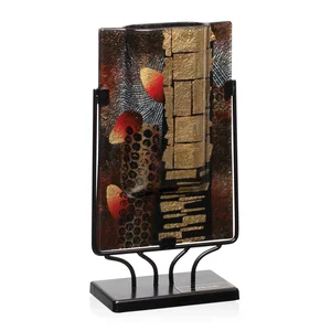 Glass Rectangle Plate Award With Uncut Brass Engraving Plate